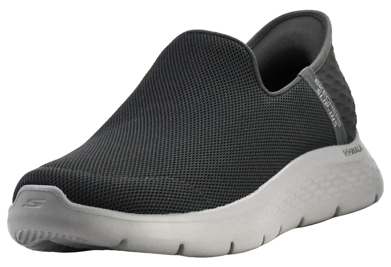 Skechers Men's GO Walk Flex NO Hands Trainers, Dark Grey Textile, 7 UK Wide