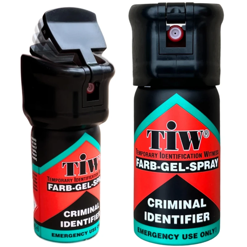 Self-Defence Professional Quality UK Legal Criminal ID Spray. Police Used Brand TIW TW1000. (1 x 40mL Unit) FARB-GEL-SPRAY for Women & Men. (Flip-Top Cap Model)