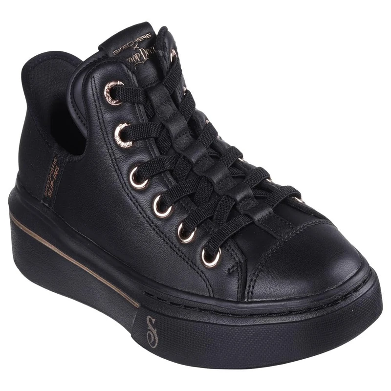 Skechers Women's Snoop ONE OG Leather Sneaker, Black, 8 UK