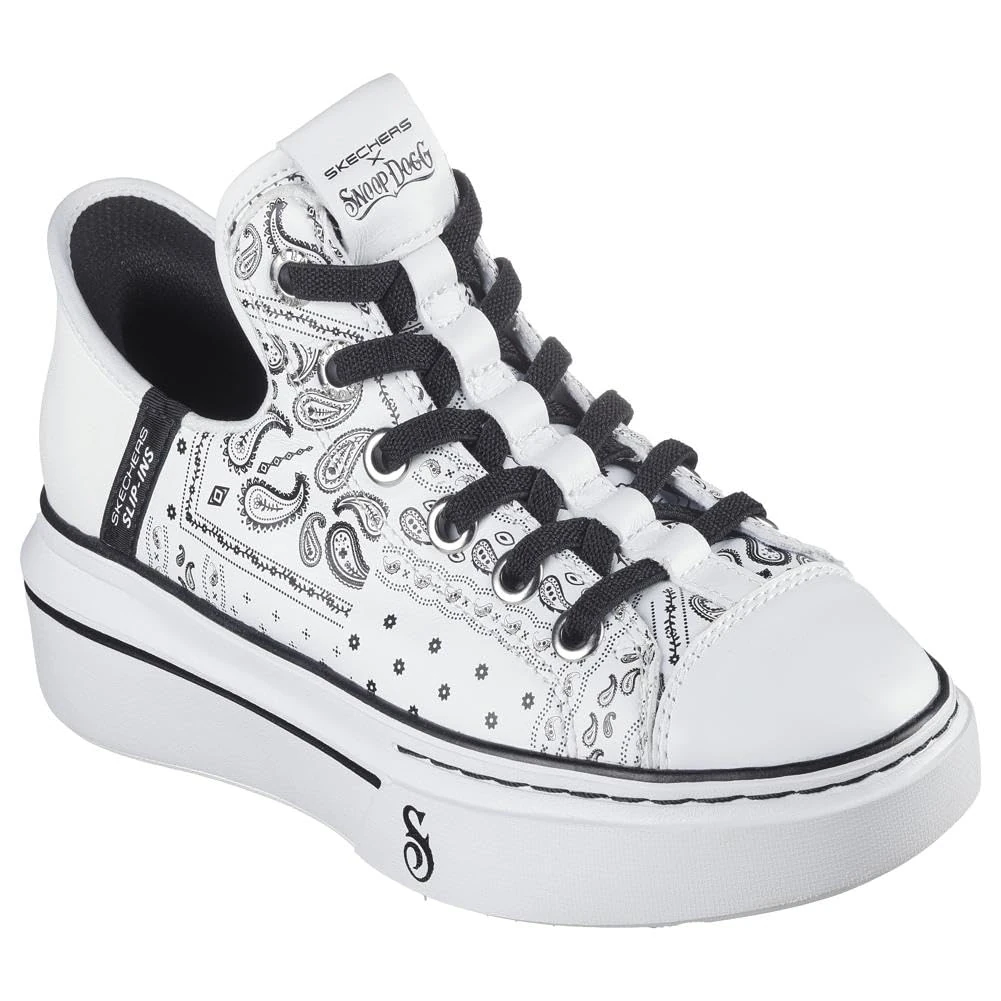 Skechers Women's Snoop Dogg:Snoop One-Double G Hands Free Slip-ins Sneaker, White/Black, 2 UK