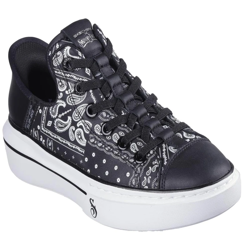 Skechers Women's Snoop Dogg:Snoop One-Double G Hands Free Slip-ins Sneaker, Black/White, 7