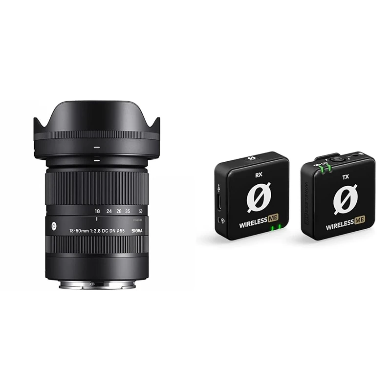 Sigma 18-50mm F2.8 DC DN | C for Sony E & RØDE Wireless ME Ultra-compact Wireless Microphone System with Built-in Microphones