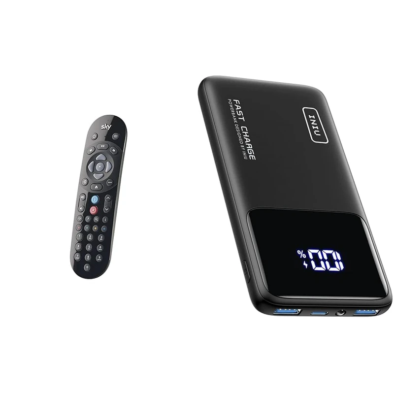 Original SKY Q Voice Remote Control - Compatible with Sky Q 1TB or 2TB box plus the Sky Q Mini box & INIU Power Bank, 10000mAh Slimmest Fast Charging Portable Charger