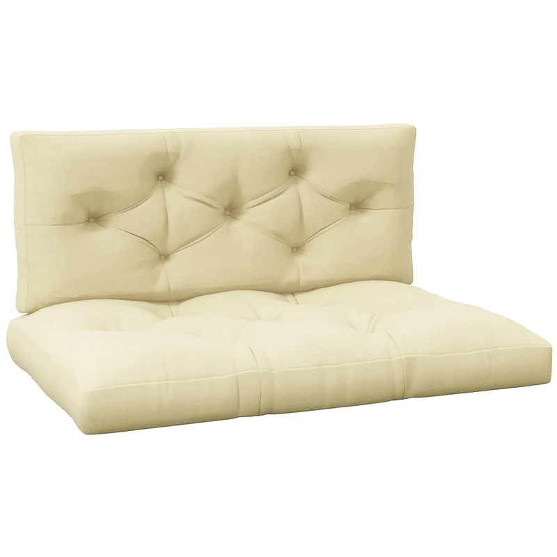Outsunny 2 Seater Outdoor Seat Cushions Back Cushion for Pallet, Water Repellent Seat Pads, Beige