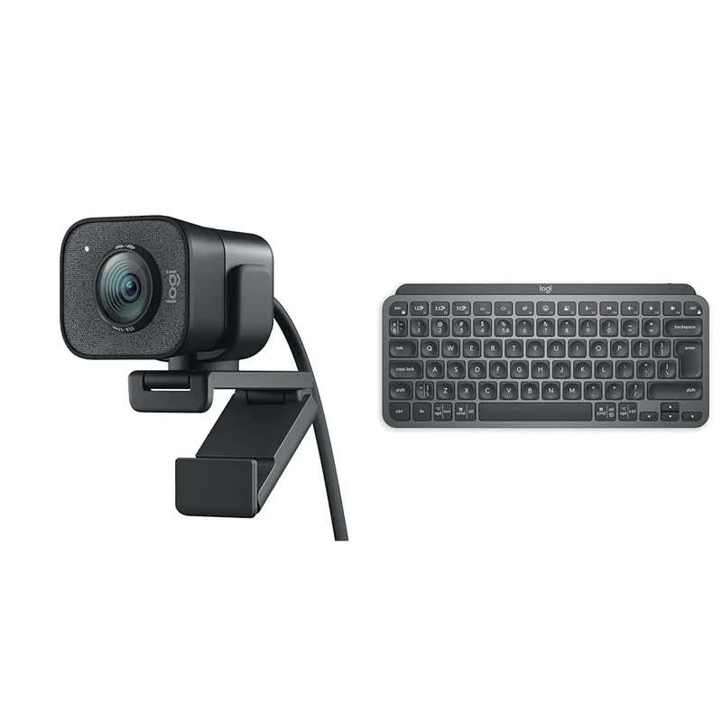 Logitech StreamCam – Live Streaming Webcam for Youtube and Twitch & MX Keys Mini Minimalist Wireless Illuminated Keyboard, Compact, Bluetooth