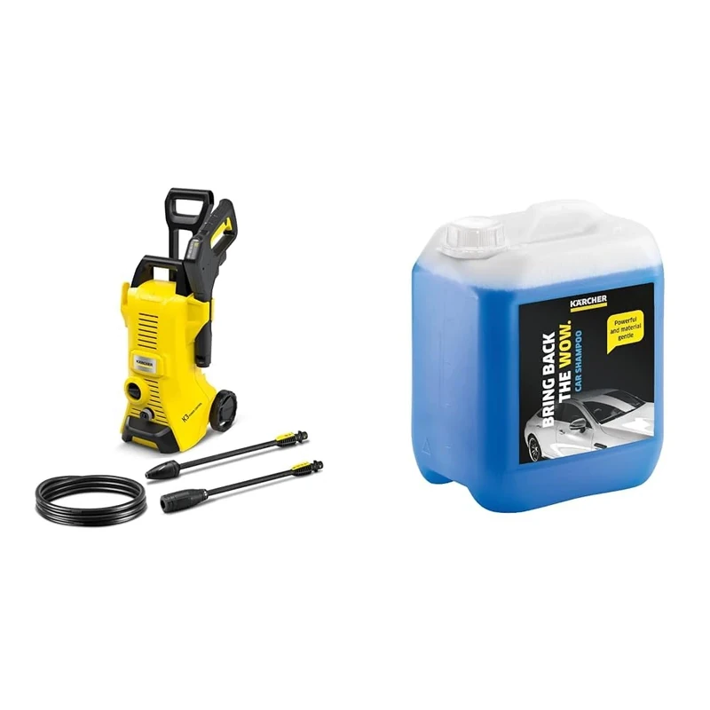 Kärcher K 3 Power Control high pressure washer: Intelligent app support - for effective cleaning of everyday dirt & 5 L Canister Pressure Washer Detergent, Car Shampoo