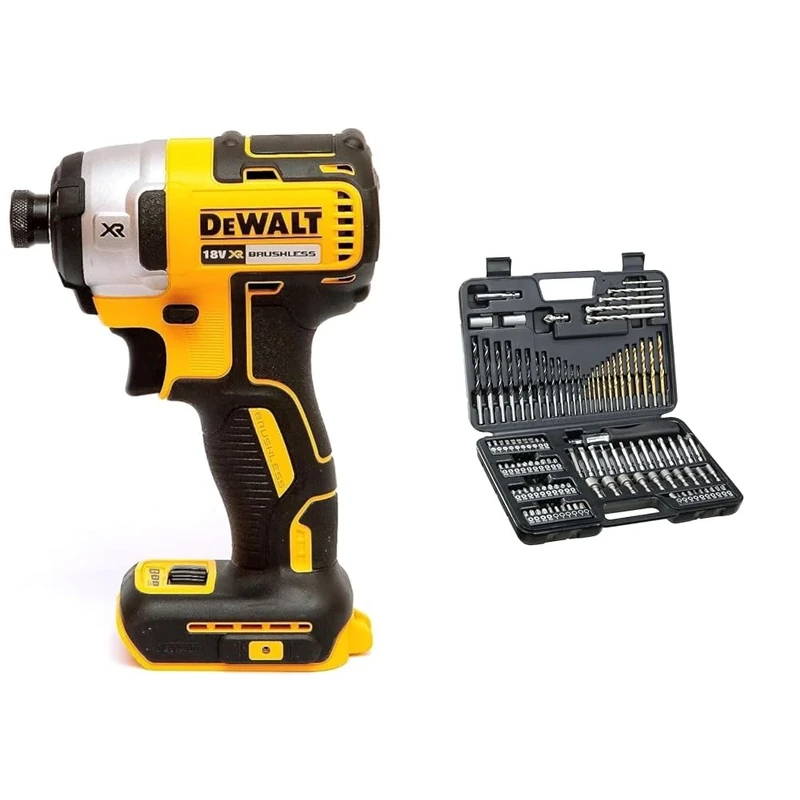 DEWALT DCF887N XR 18V 3 Speed BL Impact Driver Naked-Body ONLY, 18 W, 18 V, Multi, Bare Unit & DT0109 Screwdriver and Drillbit Set (109 Pieces)