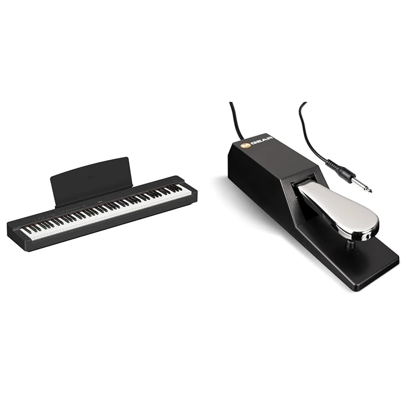 Yamaha P-225 Digital Piano with 88 Graded Hammer Compact Keys and 24 Instrumental Voices & M-Audio SP-2 - Universal Sustain Pedal with Piano Style Action, The Ideal Accessory