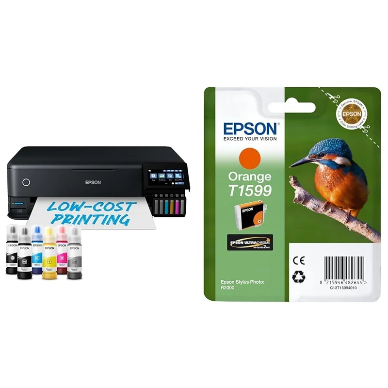 Epson EcoTank ET-8550 A3+ Wi-Fi Ink Tank Photo Printer & T1599 - Print cartridge - 1 x orange