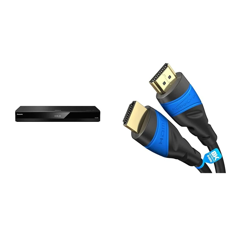 Panasonic DP-UB820EB 4K Ultra HD Blu-ray Player & HDMI Cable 8K / 4K – 3m – with A.I.S Shielding – Designed in Germany