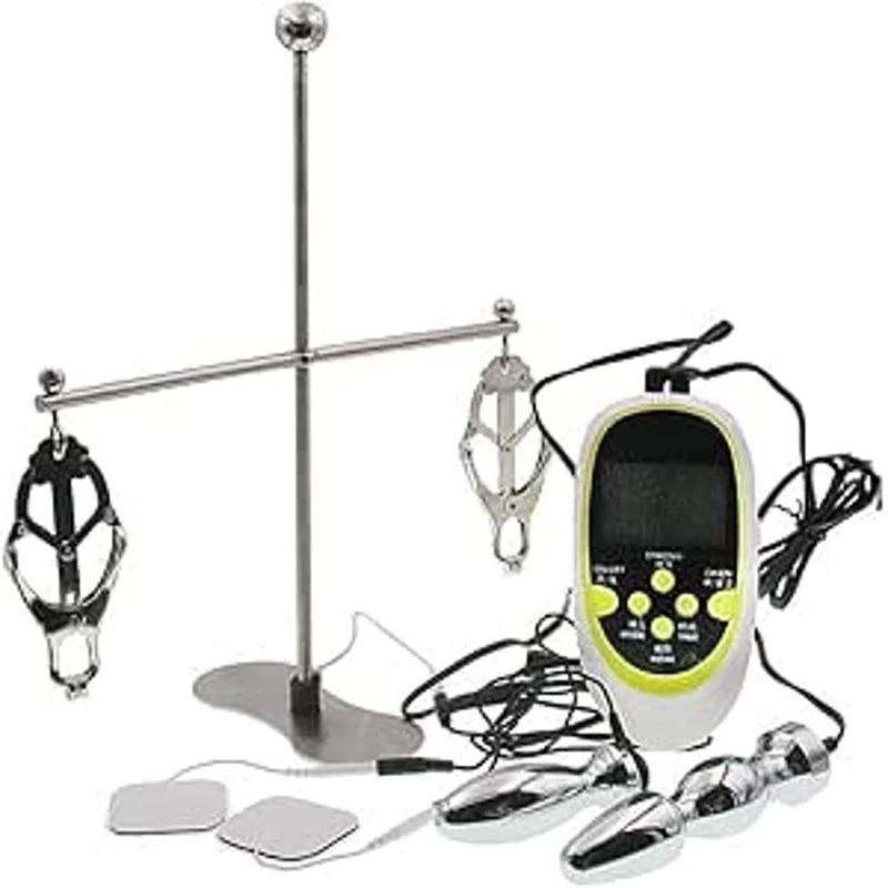 Bondage Masters E Stim Electro Sex Nipple Clamp Stretcher & 2 Plugs Included