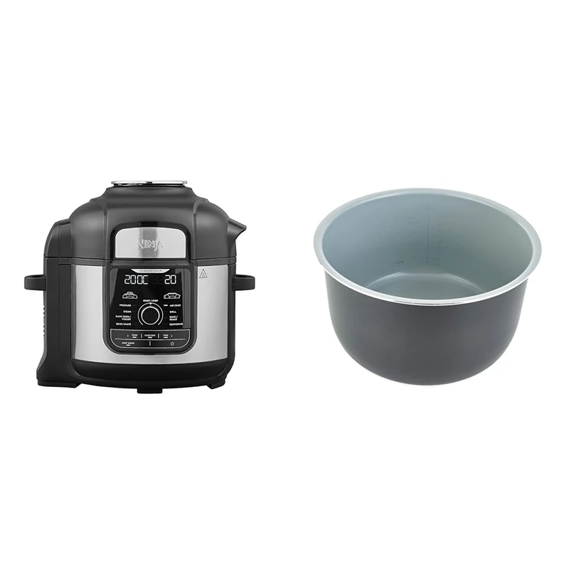 Ninja Foodi MAX Multi-Cooker [OP500UK], 9-in-1, 7.5L, Electric Pressure Cooker and Air Fryer & Official Nano-Ceramic Inner Pot for Foodi [4013J300UK] Compatible with Ninja Foodi OP300UK, Black - Image 1