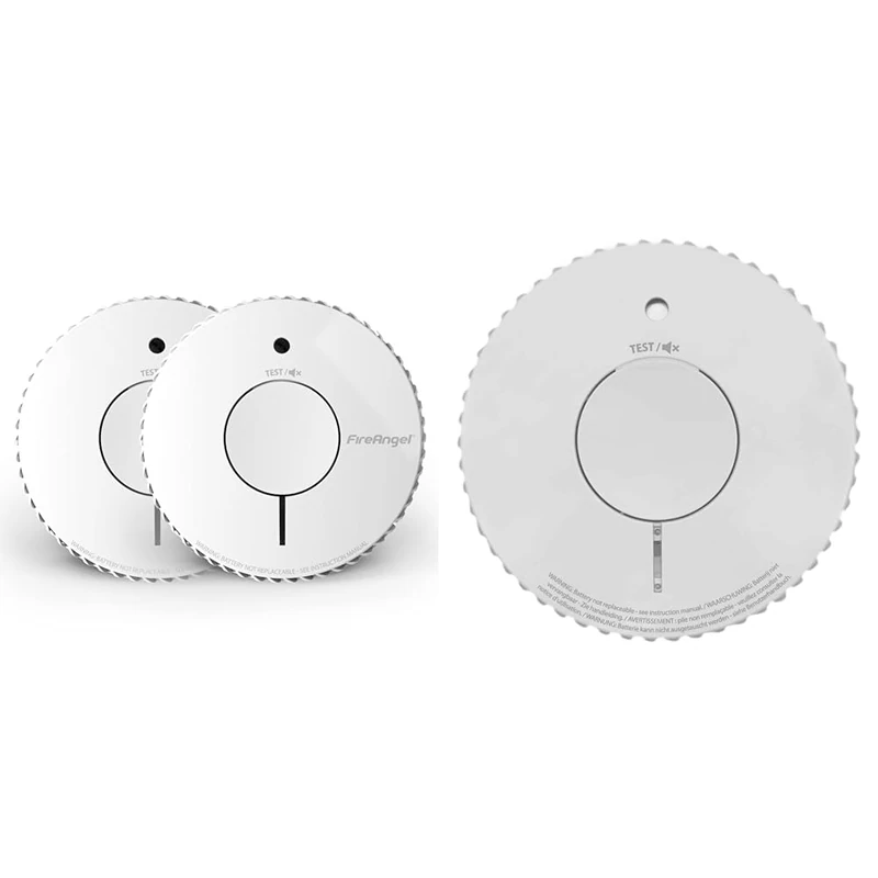 FireAngel Optical Smoke Alarm with 10 Year Sealed For Life Battery, FA6620-R-T2 (ST-622 / ST-620 replacement, new gen) - Twin Pack, White & Fire Angel FA6120-INT Smoke Alarm, White