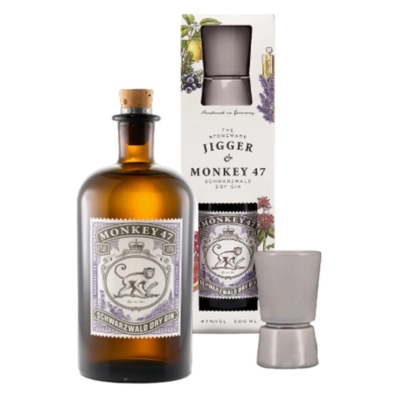 Monkey 47 Schwarzwald Dry Gin & The Stoneware Jigger Gift Set, 50cl