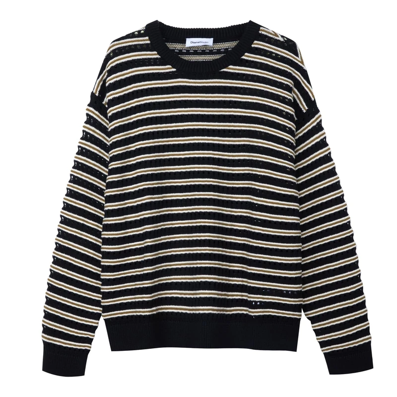 Diana Studio Men's Nero/Grigio/Verde XL Sweater, Black/Grey/Green