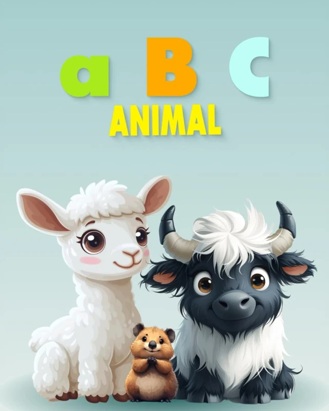 ABC animal: Alphabet book with animals for children from 2 years old, each page has a cute animal, a letter and the name of the animal for easy learning and memorization even for kids and toddlers.