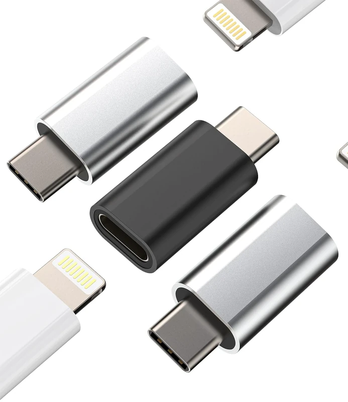 USB C Male to Lightning Female Charging Adapter for Apple iPhone15 (3pack) Type Charger Cord Cable Connector for iPad Air Mini Pro Max Plus compatible for Samsung Galaxy Note for Pixel for LG