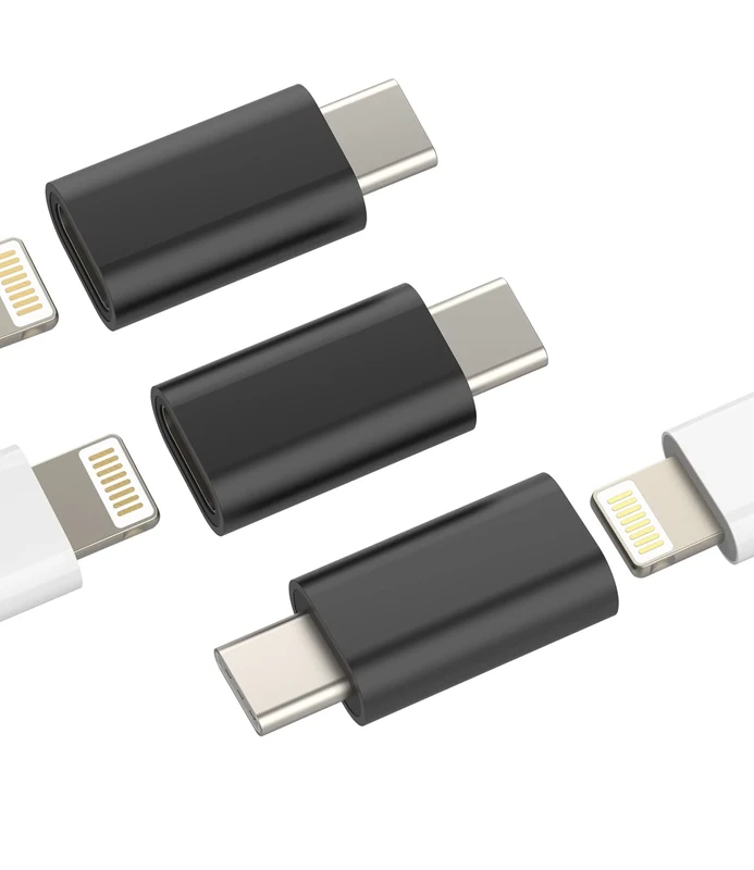 Lightning Female to USB C Male Charger Adapter(3pack)for Apple iPhone15 Pro Max Plus for iPad Air Mini Compatible for Samsung Galaxy Note S10 S22 S21 S20 S23 Ultra Type-c Cord Connector Charging Cable