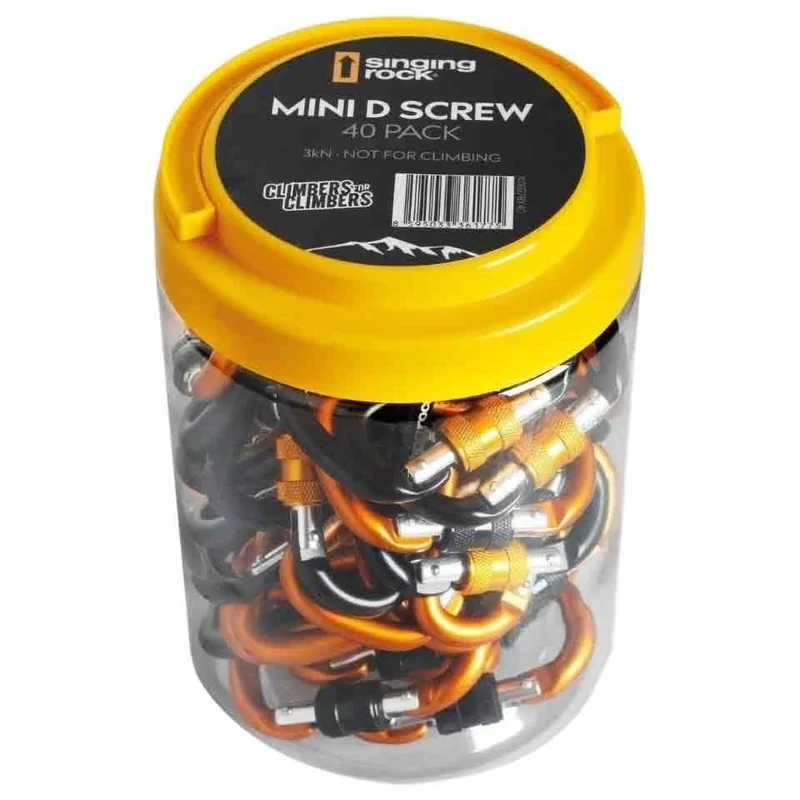 Pack de 40 unidades mosquetón Mini D rosca