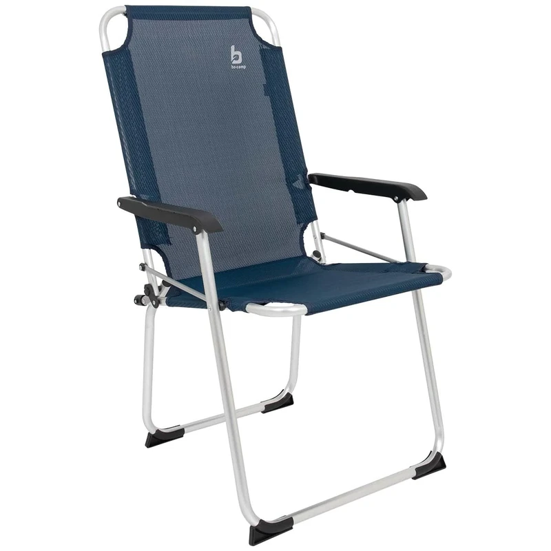 Bo-Camp Copa Rio XL Deluxe d.bl Chair, Blue, Plastic, Solid, Armless, Rectangular/Square, Height Adjustable, Camping