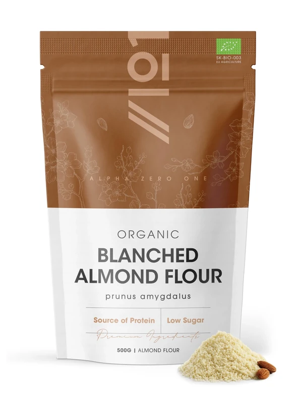Organic Blanched Almond Flour 500g - 100% Pure Spanish Almond Flour Powder - Resealable and Recyclable Pouch by Alpha01