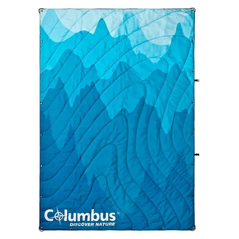 Waves Blue - Synthetic Filling Camping Blanket