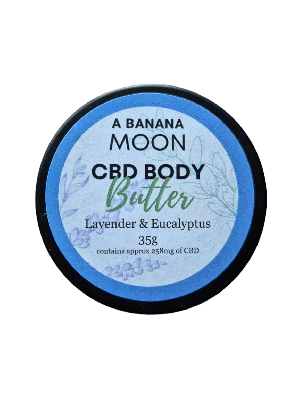 A Banana Moon Luxury CBD Body Butter - Strong CBD Isolate for Muscle Pain Relief, Hypoallergenic, Containing Natural Oils and Butters - Premium Vegan Skincare (Lavender & Eucalyptus, 35g)