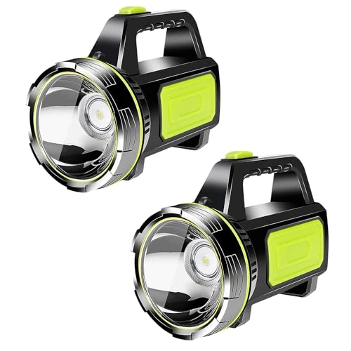 Torch LED Super Bright Rechargeable Torch 1000LM Camping Torches Flashlight 1200mAh Battery Powered Portable Small Hand Torch IPX5 Waterproof Standard Torches with 2 Modes for Outdoor Emergency,2PCS