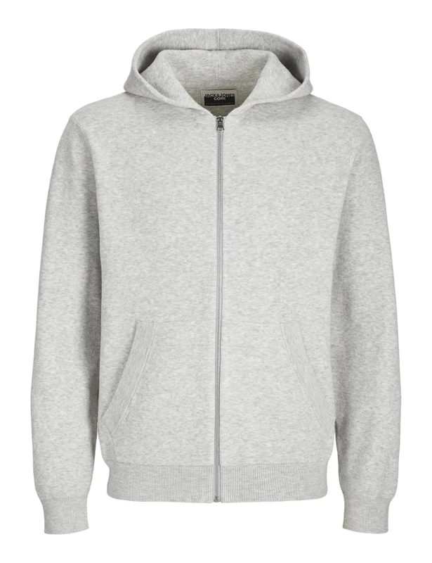 JACK&JONES JCOCALEB Knit Zip Hoodie BF, Light Grey Mix, L