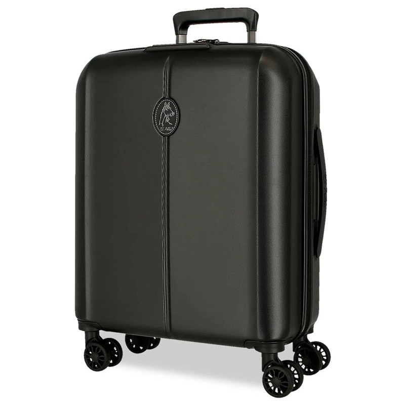 El Potro Vera Cabin Suitcase Black 40 x 55 x 20 cm Hard ABS Closure TSA 37L 2.8 kg 4 Wheels Double Luggage Hand Luggage, Black/White, Cabin Suitcase