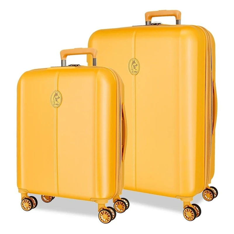 El Potro Vera Luggage Set Yellow 55/70 cm Rigid ABS Closure TSA 118L 7 kg 4 Wheels Double Hand Luggage, Lemon Tree, Suitcase Set