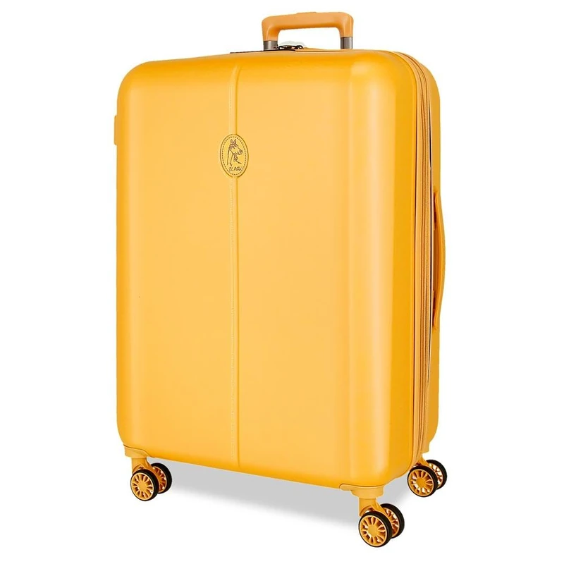 El Potro Vera Medium Suitcase Yellow 49x70x28cm Hard ABS Closure TSA 81L 4.1 kg 4 Double Wheels, Lemon Tree, Medium Suitcase - Image 1
