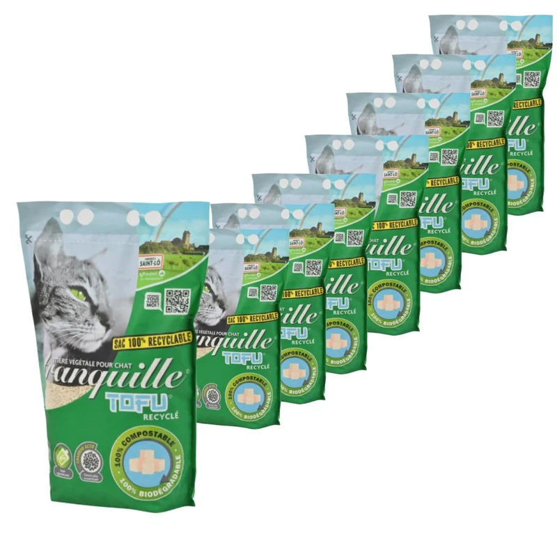Tranquille - Recycled Tofu Clumping Litter 4 Litres - Pack of 8