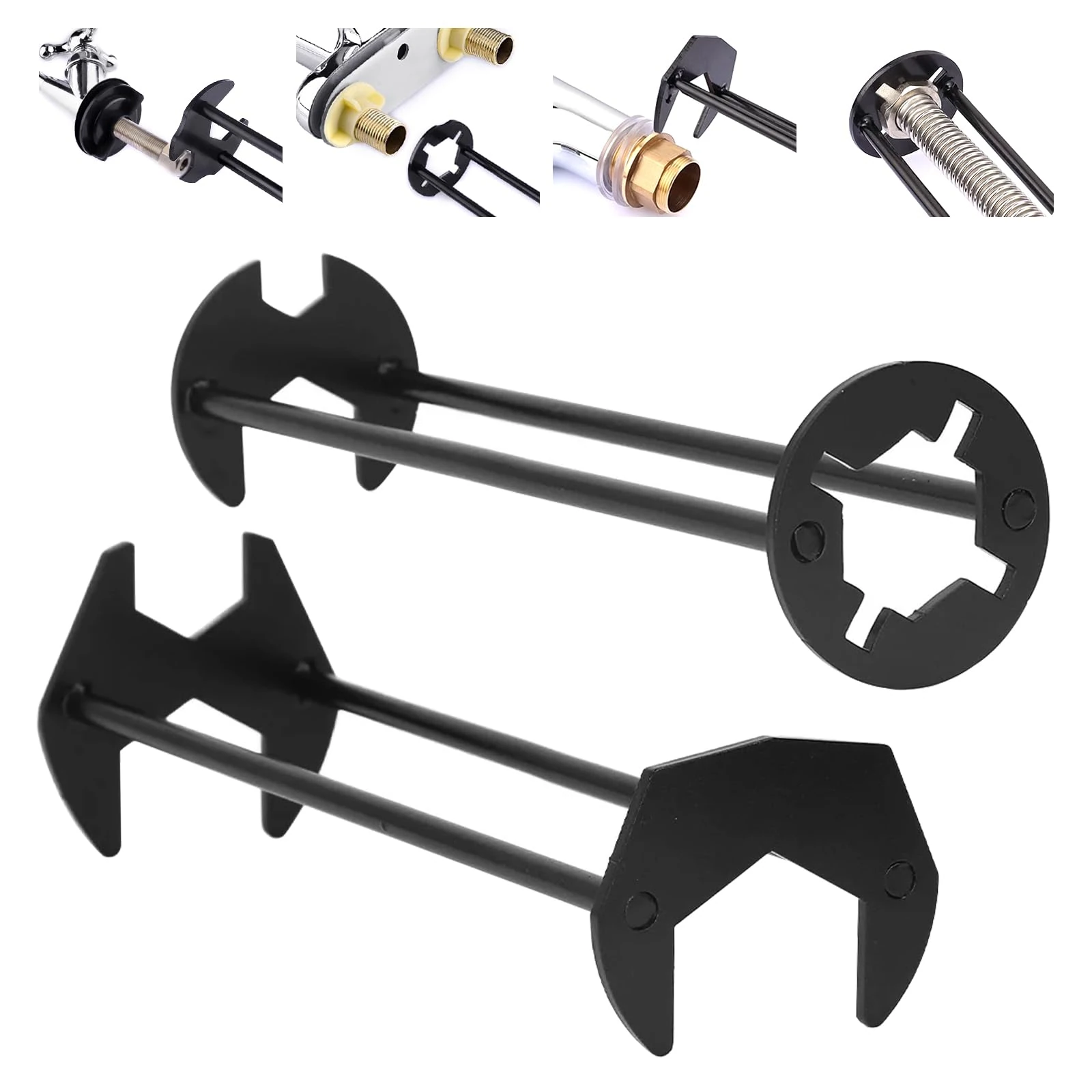 Multifunctional Tap Wrench Set - 7 Sizes Universal for Washbasin, Sink, Under Sink - Four Claw Hex Wrench for Plumber - Kitchen and Bathroom