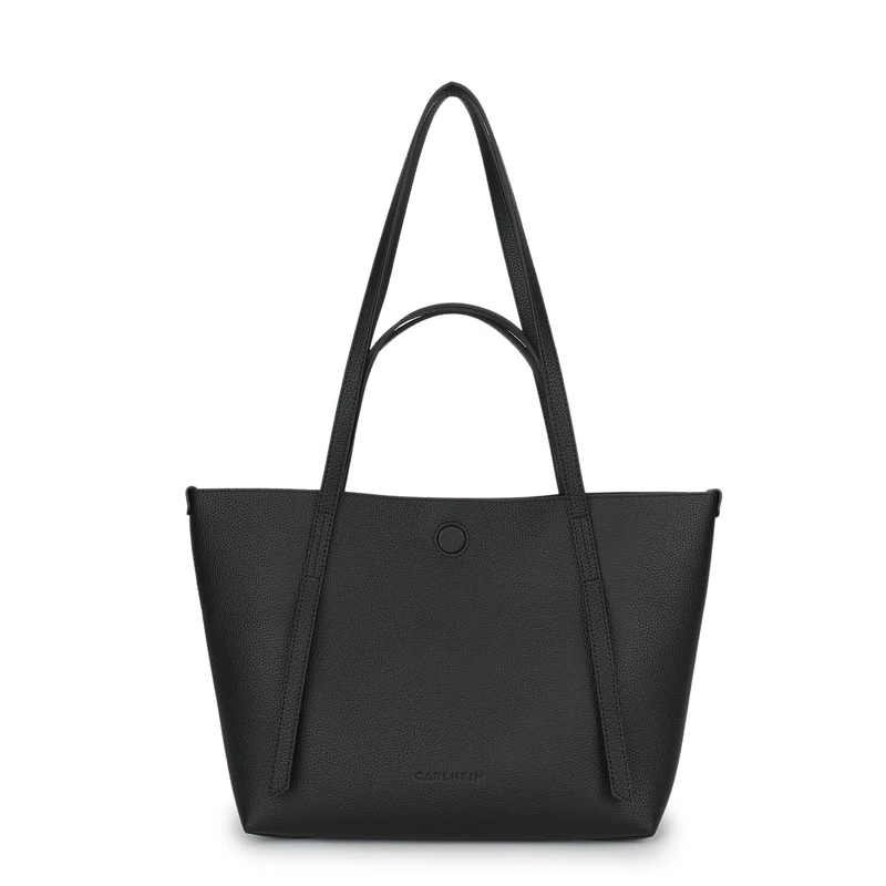 Carlheim Women's Totebags ELLA PREMIUM Genuine Leather, Black, black, standard size, Minimal