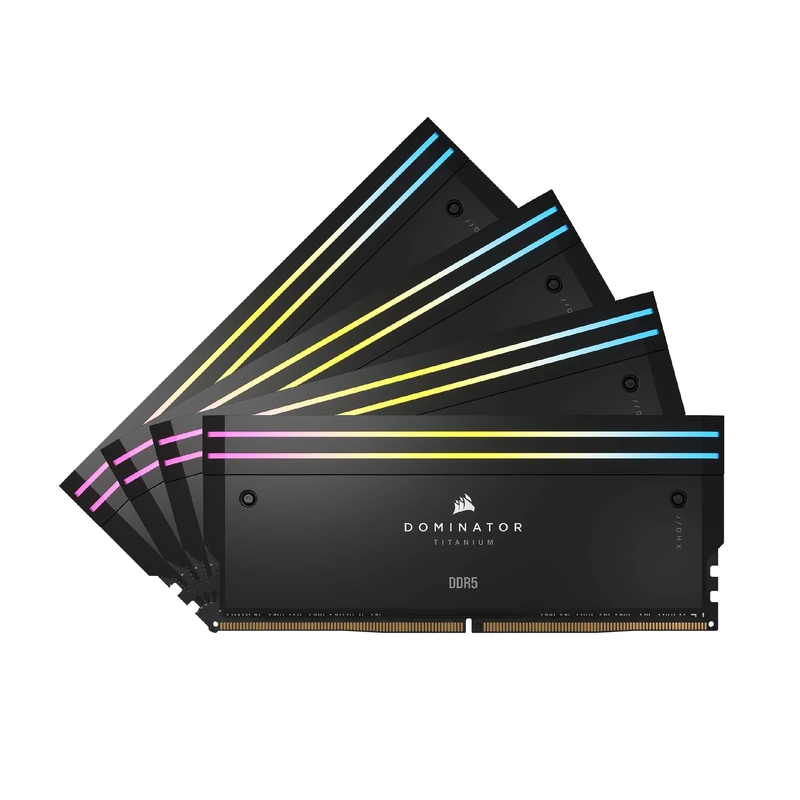 CORSAIR DOMINATOR TITANIUM RGB DDR5 RAM 96GB (4x24GB) 6400MHz CL32 Intel XMP iCUE Compatible Computer Memory - Black (CMP96GX5M4B6400C32)