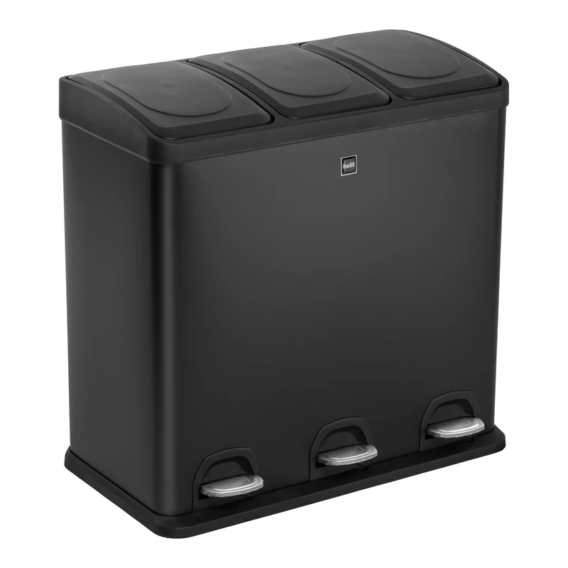 Helit H2405295 Bin, Stainless Steel, Black
