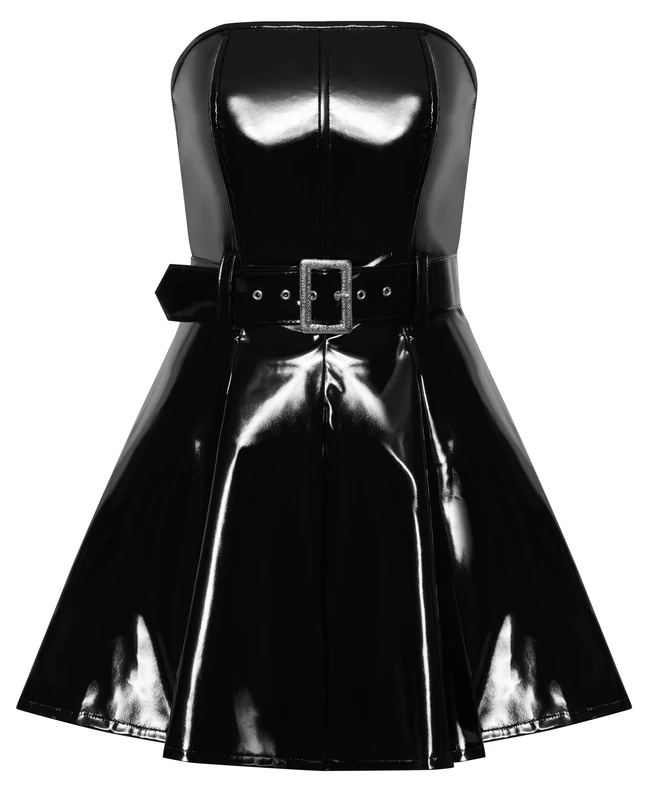 Black Level Women Vinyl Dress Black S