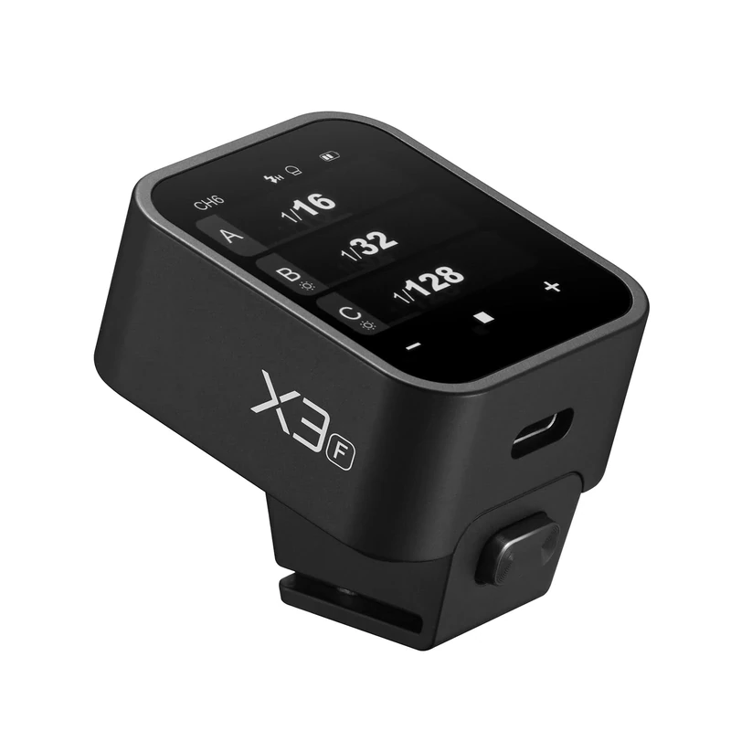 GODOX X3 F 2.4G OLED Touch Screen Flash Trigger TTL Wireless Flash Trigger with TCM Conversion, Built-in 3.7V 850mAh Li-ion Battery with Storage Bag