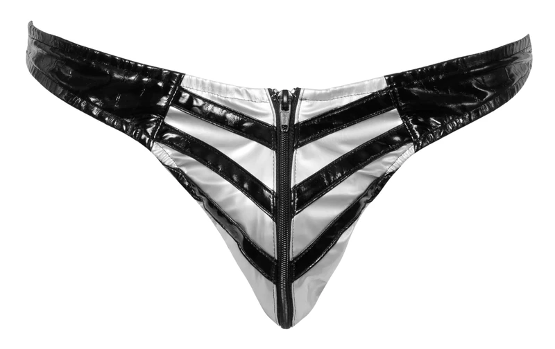 Black Level Men's Vinyl Briefs Black/Silver S