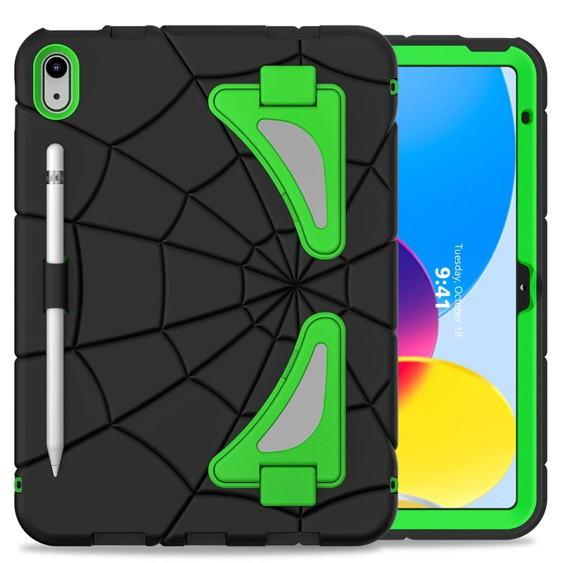 Kids Case for iPad 11-inch (A16) 2025 11th/ 10th Generation Case 2022 10.9 inch Stand Cover for Boys Girls Shockproof Hybrid Thickned Cornor Impact Protection for iPad 10 Gen/11 Gen Black/Green