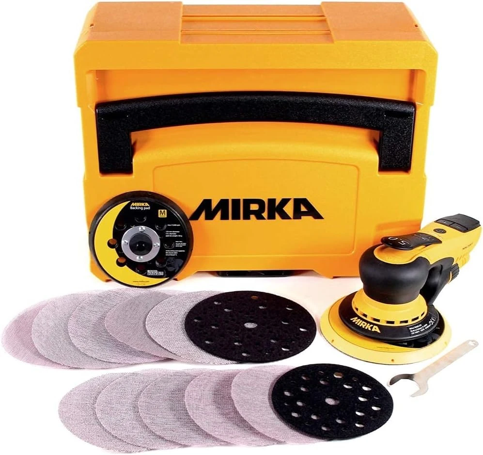 Mirka DEROS II 5650 Orbital Sander for 125 & 150mm Sandpaper Orbit 5.0mm / 230V Electric Sanding Machine with Case/UK-Plug Orbit Sanding Power Tool for dust-Free Sanding of Wood, Drywall, and Metal