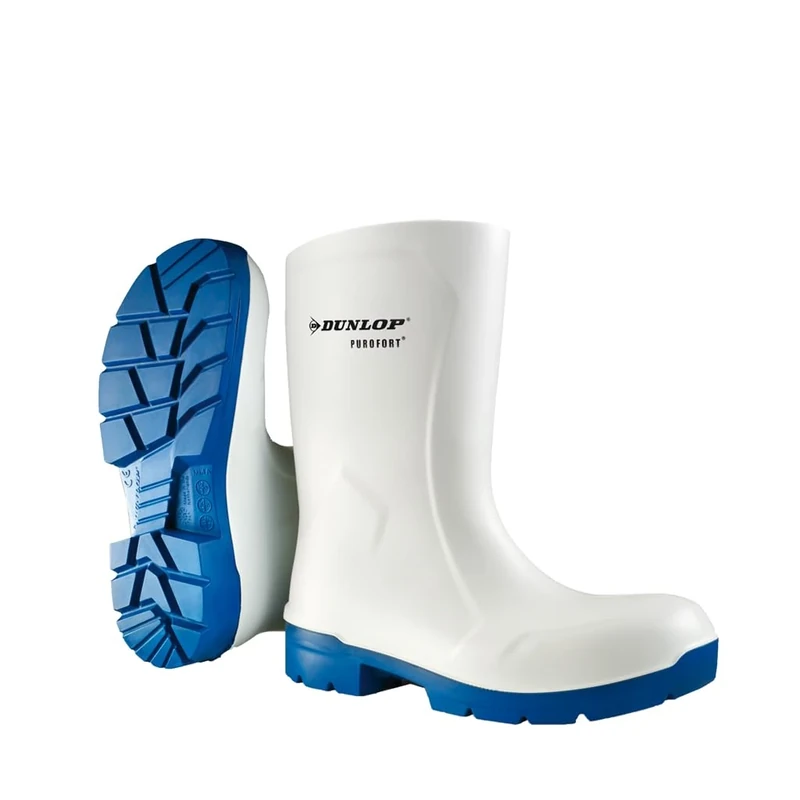 DUNLOP Purofort FoodPRO - Unisex MultiGrip Calf Safety Waterproof Work Boots, White, Antistatic And Slip-Resistant Wellies with Steel Toecap for Outdoor and Food Processing Industry - EU49, UK14 - Image 1