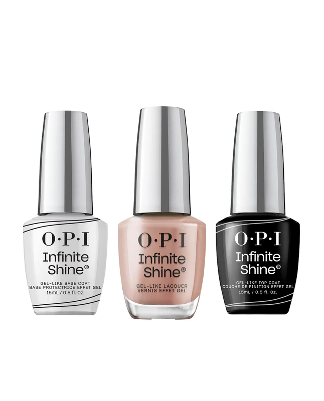 OPI Infinite Shine Long-wear Nail Polish, Gel-Like Nail Varnish with no UV lamp needed, 3-Step System for up to 11 days of vibrant colour, Base Coat & Nail Polish & Top Coat, Dulce de Leche, 3x 15ml