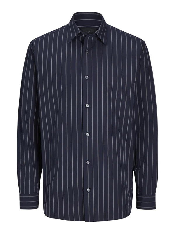 JACK & JONES Men's Jprblabushwick Stanley Shirt L/S Sn Long Sleeve, Naval Academy/Fit:Stripe, XS