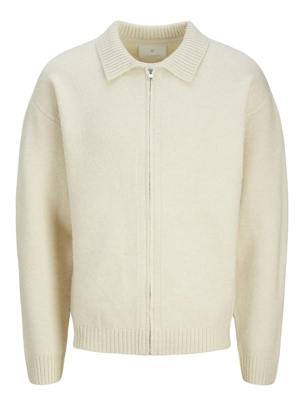 JACK & JONES Male Plain Cardigan, Cloud Dancer, XS