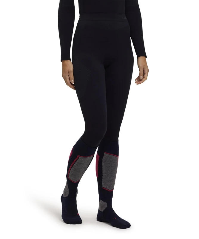 FALKE Women's Warm Long W Ti Functional Yarn Quick Dry 1 Piece Base Layer Bottom, Black 3000, S