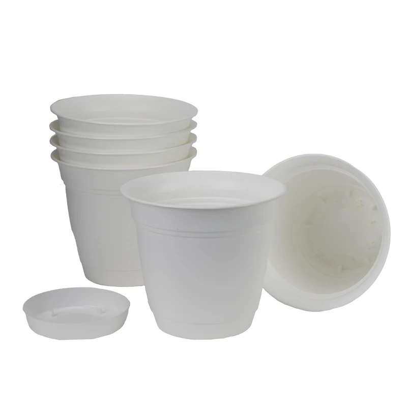 The HC Companies planters, White, 8 Inches