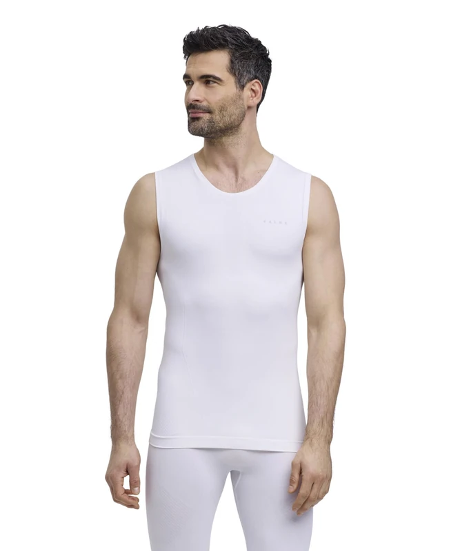FALKE Men's Warm M S/l Sh Functional Yarn Quick Dry 1 Piece Base Layer Top, White 2860, XL