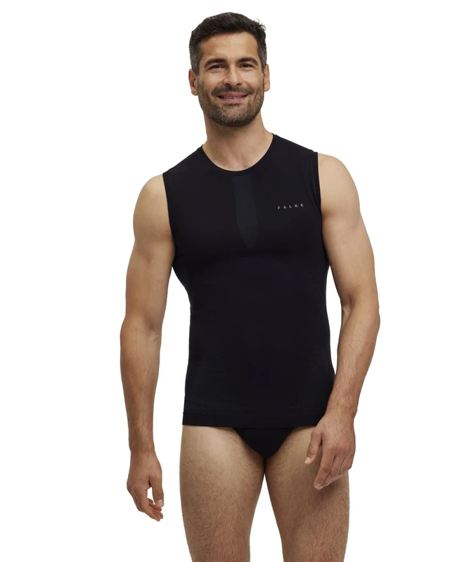 FALKE Men's Warm M S/l Sh Functional Yarn Quick Dry 1 Piece Base Layer Top, Black 3000, XL